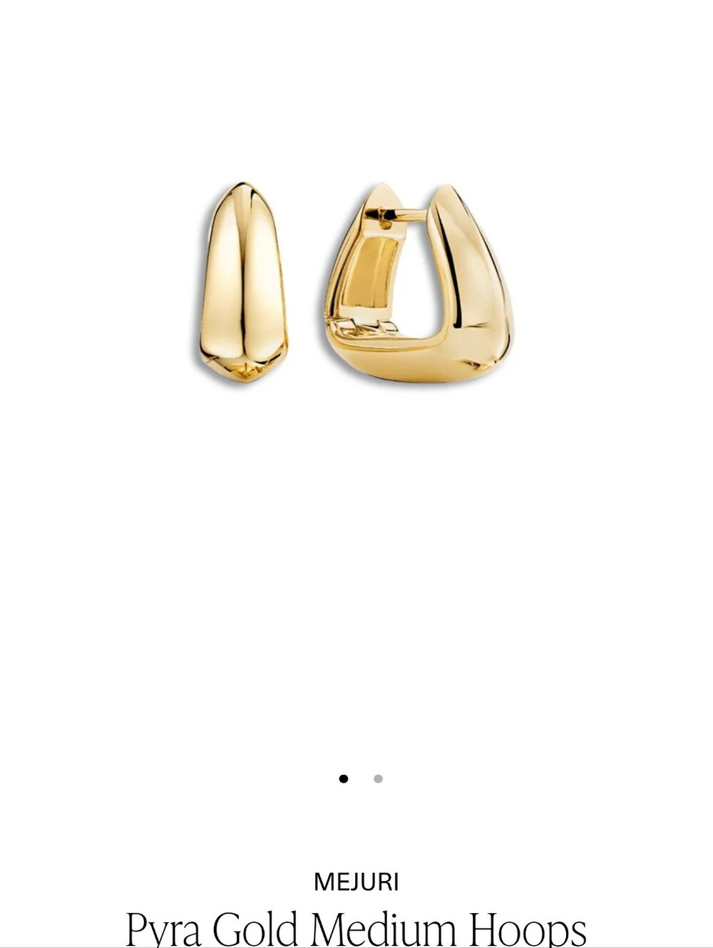 Mejuri Pyra Hoops In Gold Vermeil EUC